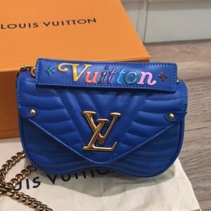 Louis Vuitton Wave Electric Blue Quilted Mini Bag/shoulder Bag/ Clutch